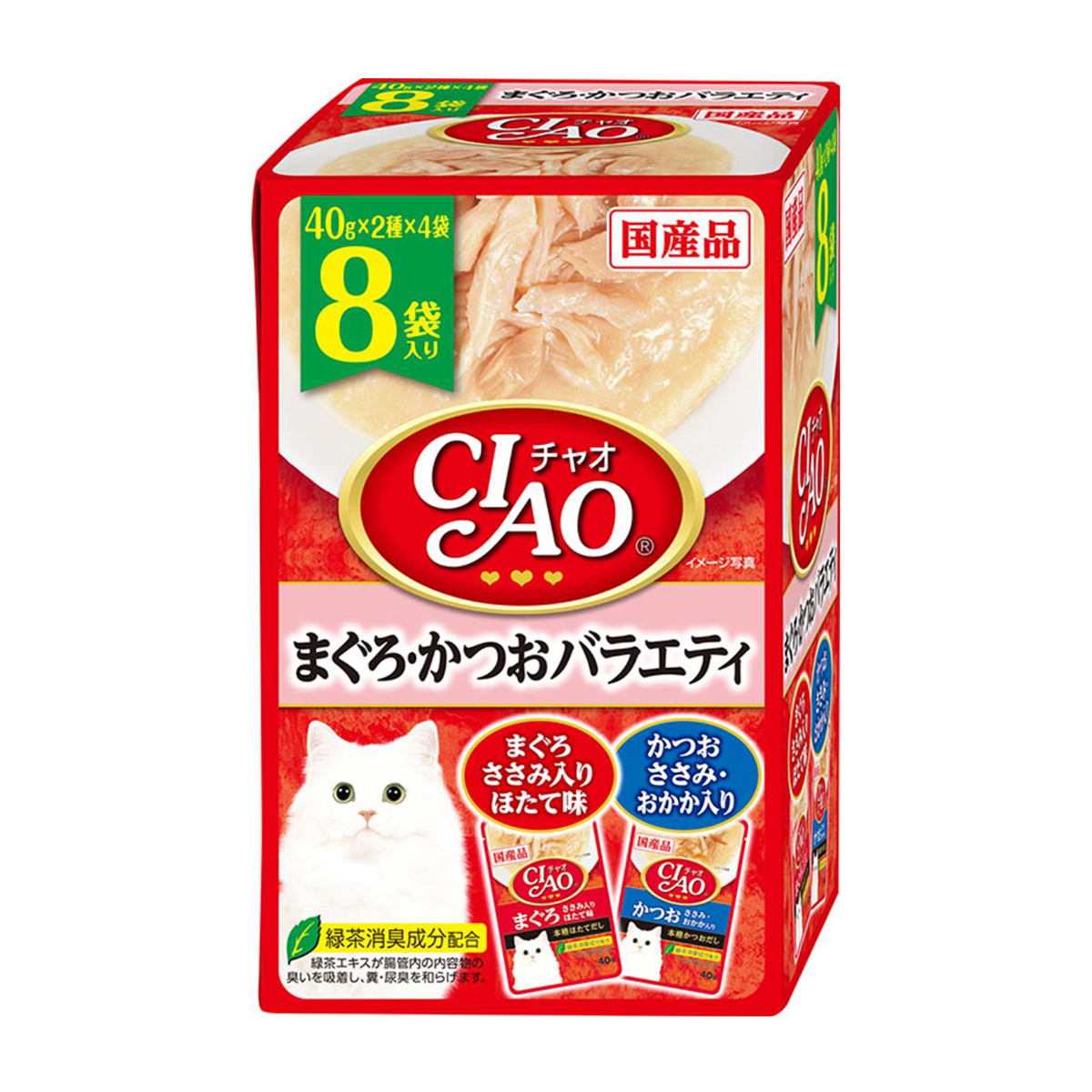 【ペット】CIAO パウチ まぐろ・かつおバラエティ 40g×8袋