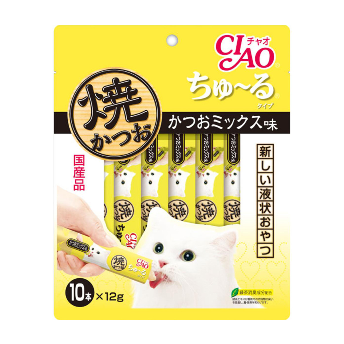 【ペット】CIAO 焼かつおちゅ～るタイプ かつおミックス味 12g×10本 261031