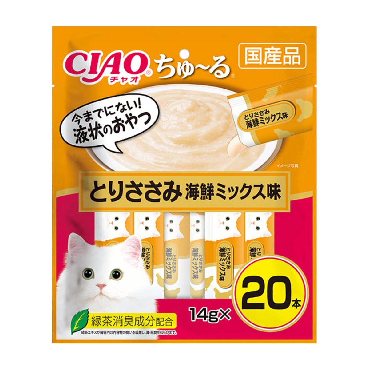 【ペット】CIAO ちゅ～る とりささみ 海鮮ミックス味 14g×20本