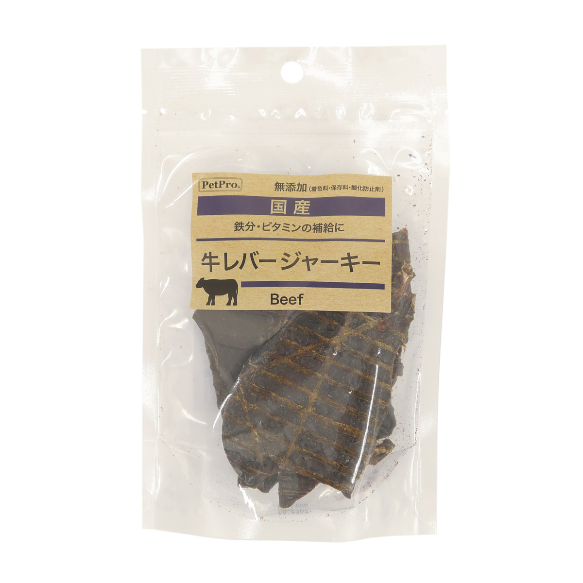 【ペット】ペットプロ 国産おやつ 牛レバージャーキー(無添加・無着色) 80g