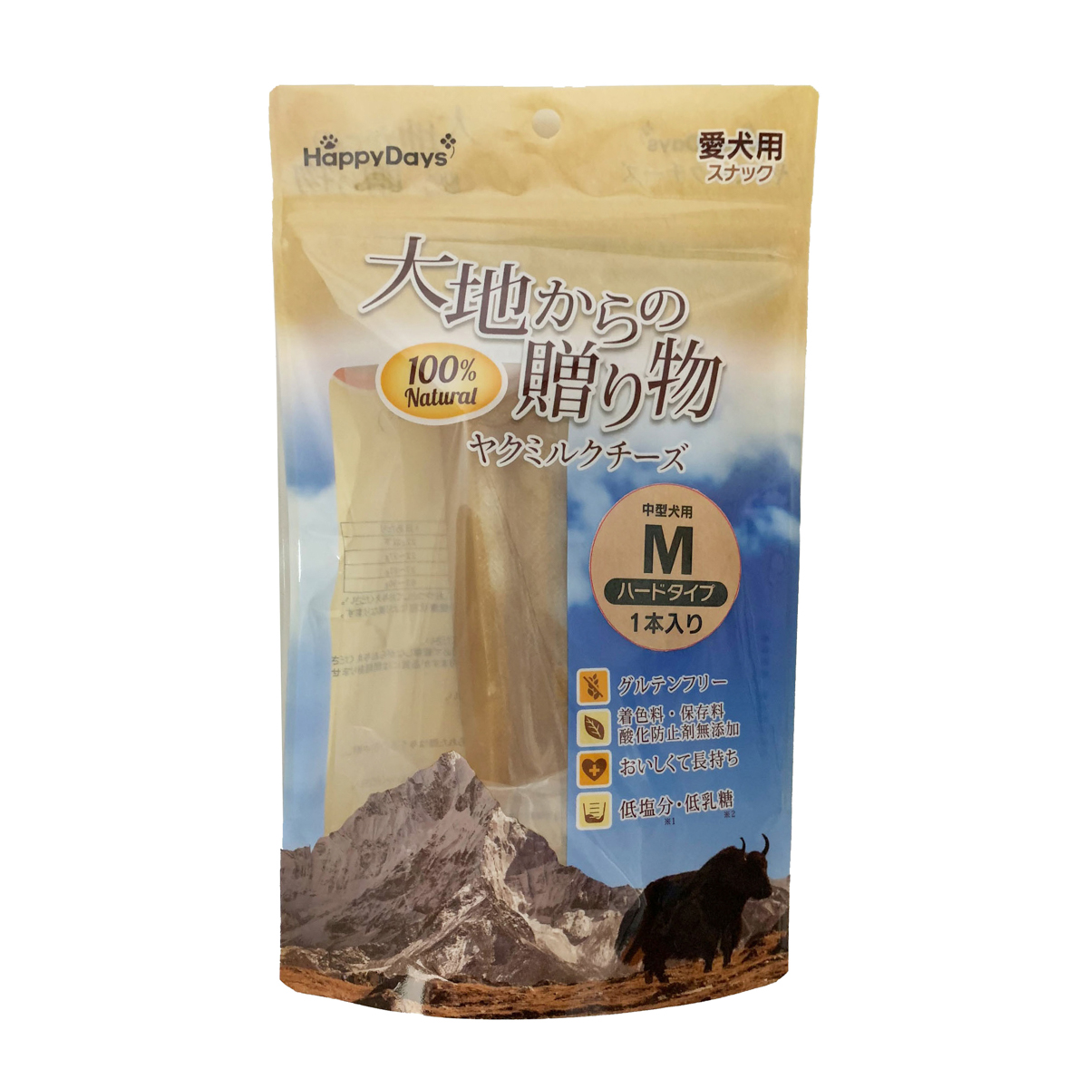 【ペット】HappyDays 大地からの贈り物 ヤクミルクチーズ M 1本入り