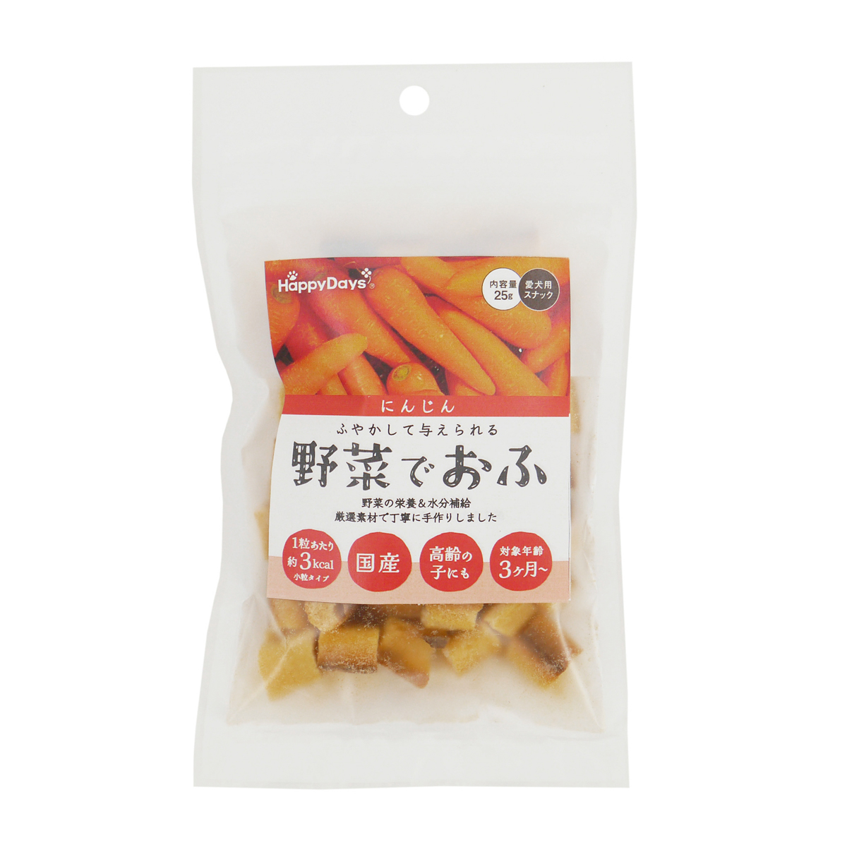 【ペット】HappyDays 野菜でおふ にんじん味 25g