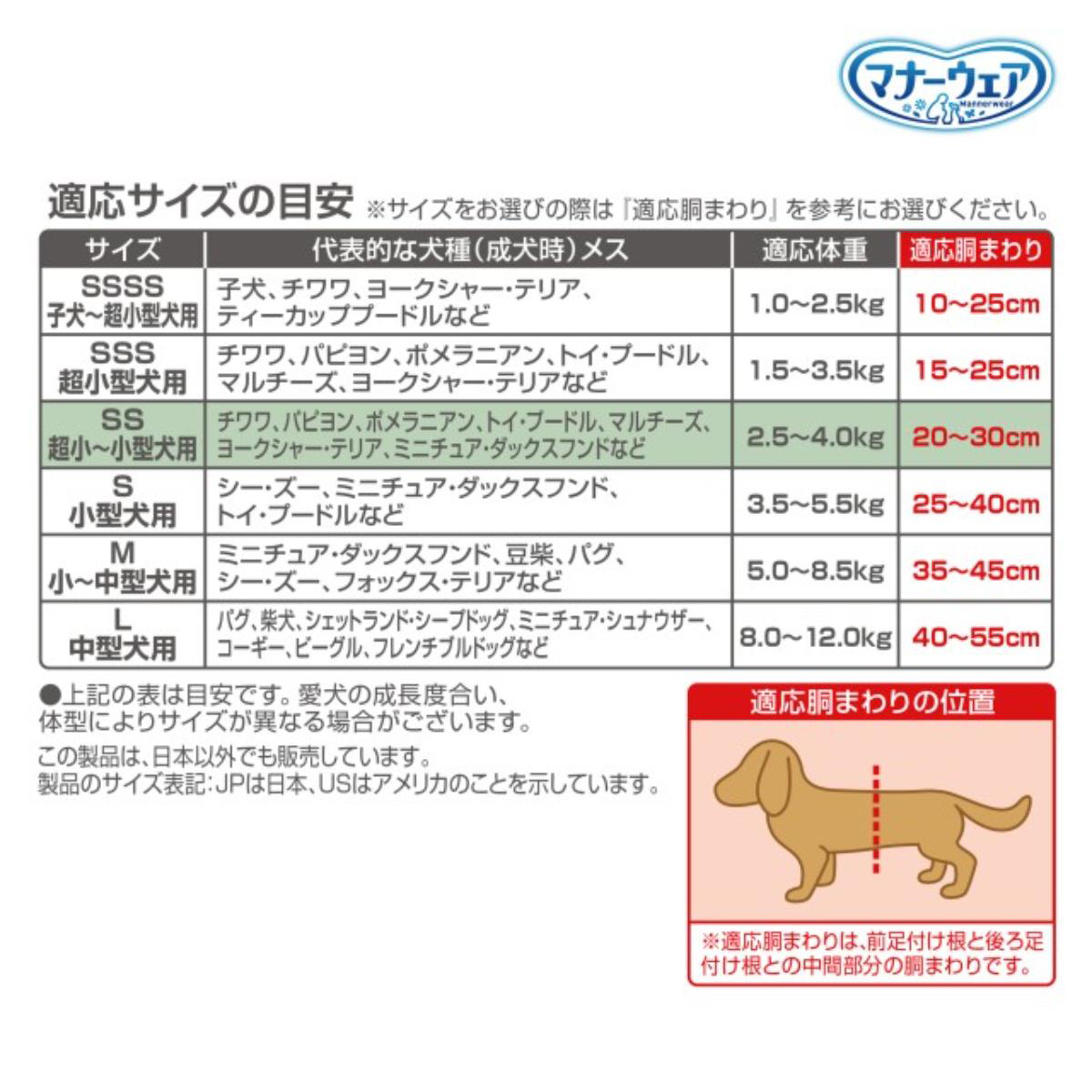 【ペット】マナーウェア 女の子用 SSサイズ モーヴピンクドット・チェック 38枚