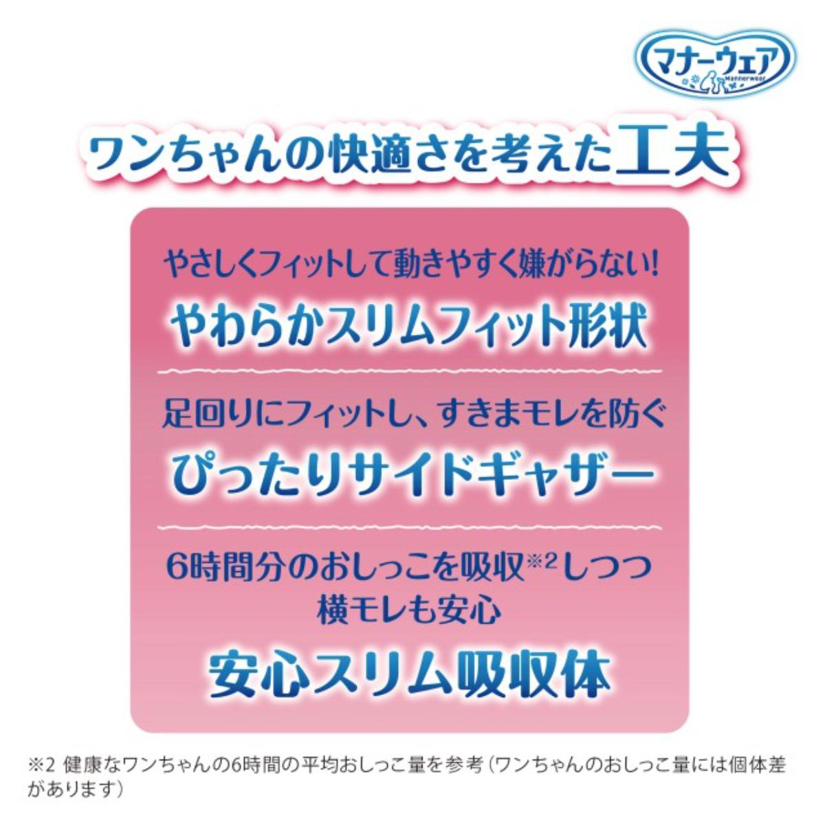 【ペット】マナーウェア 女の子用 Mサイズ モーヴピンクドット・チェック 34枚