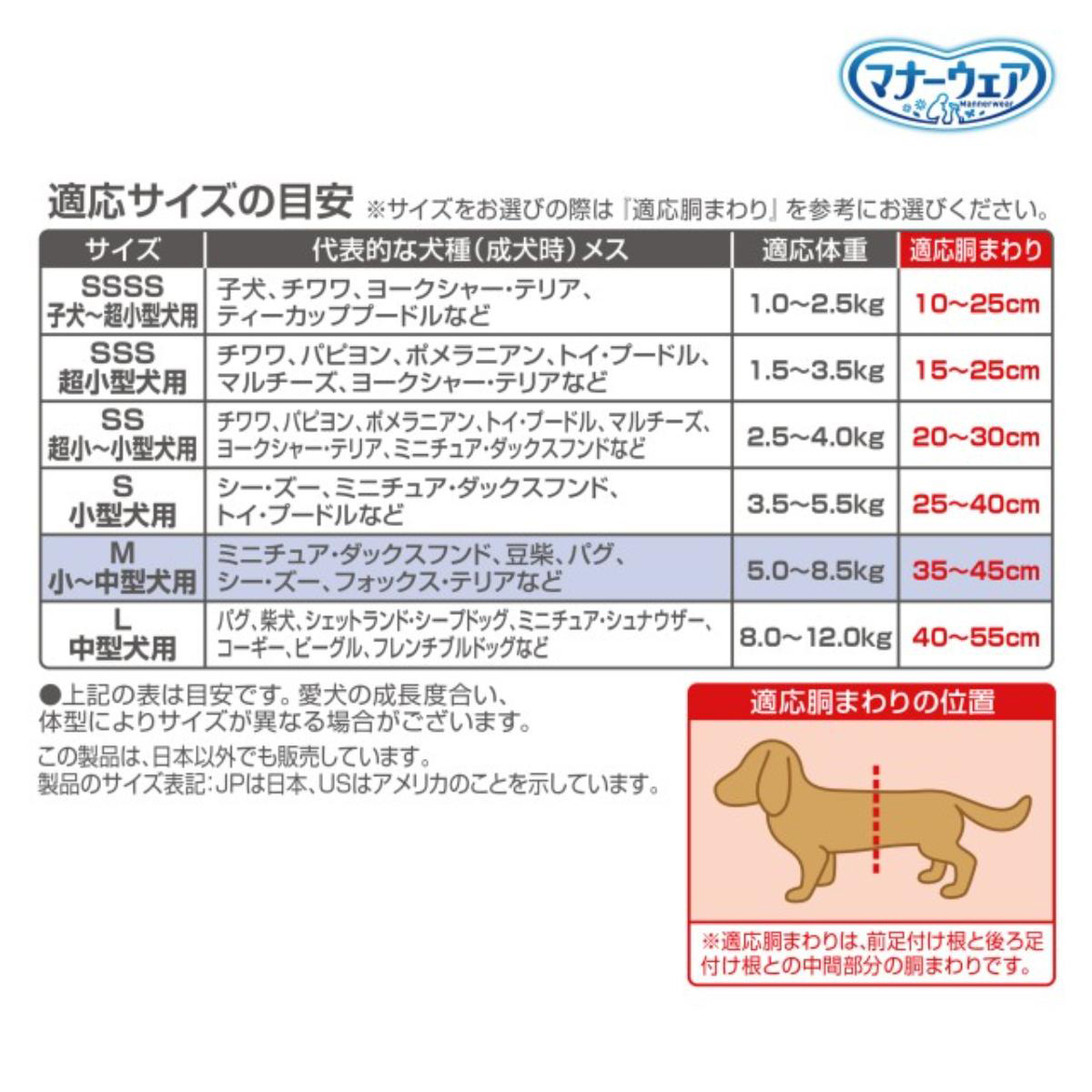 【ペット】マナーウェア 女の子用 Mサイズ モーヴピンクドット・チェック 34枚