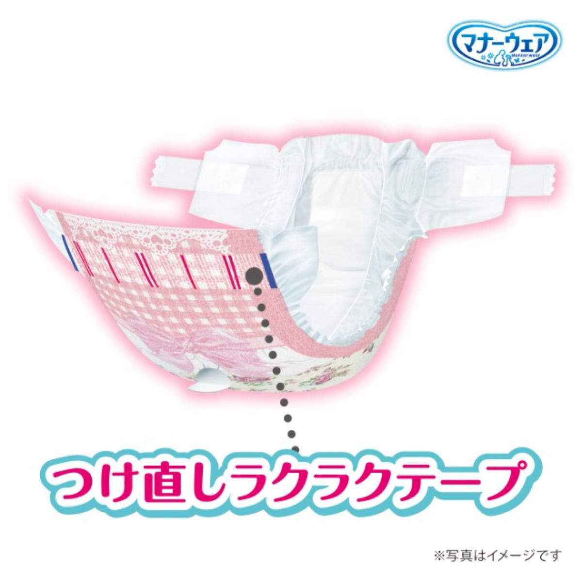 【ペット】マナーウェア 女の子用 SSSSサイズ ピンクリボン・青リボン 42枚入