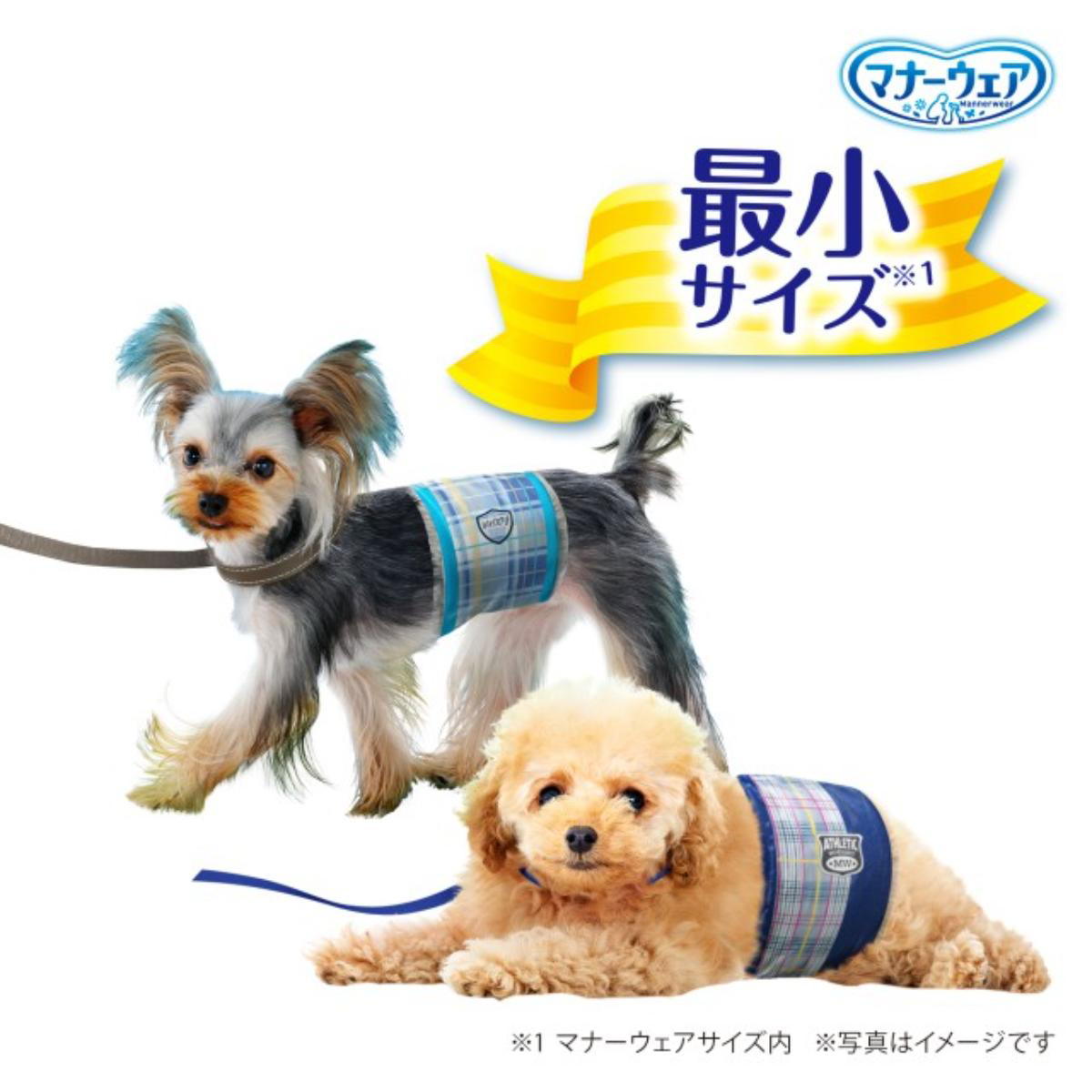 【ペット】マナーウェア 男の子用 SSSSサイズ 青チェック・紺チェック 52枚入