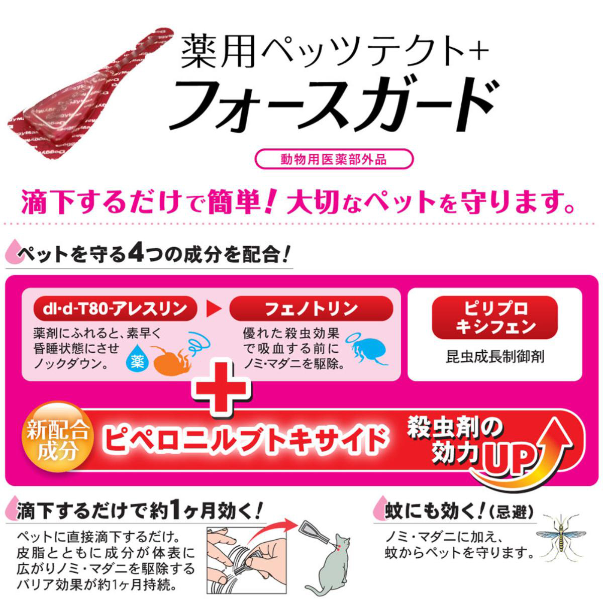 【ペット】薬用ペッツテクト+フォースガード 猫用 3本入