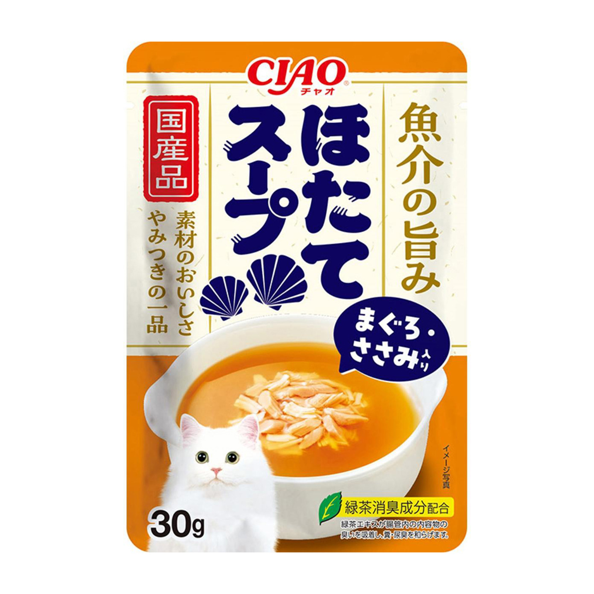 【ペット】ＣＩＡＯ　魚介の旨み　ほたてスープ　まぐろ・ささみ入　３０ｇ
