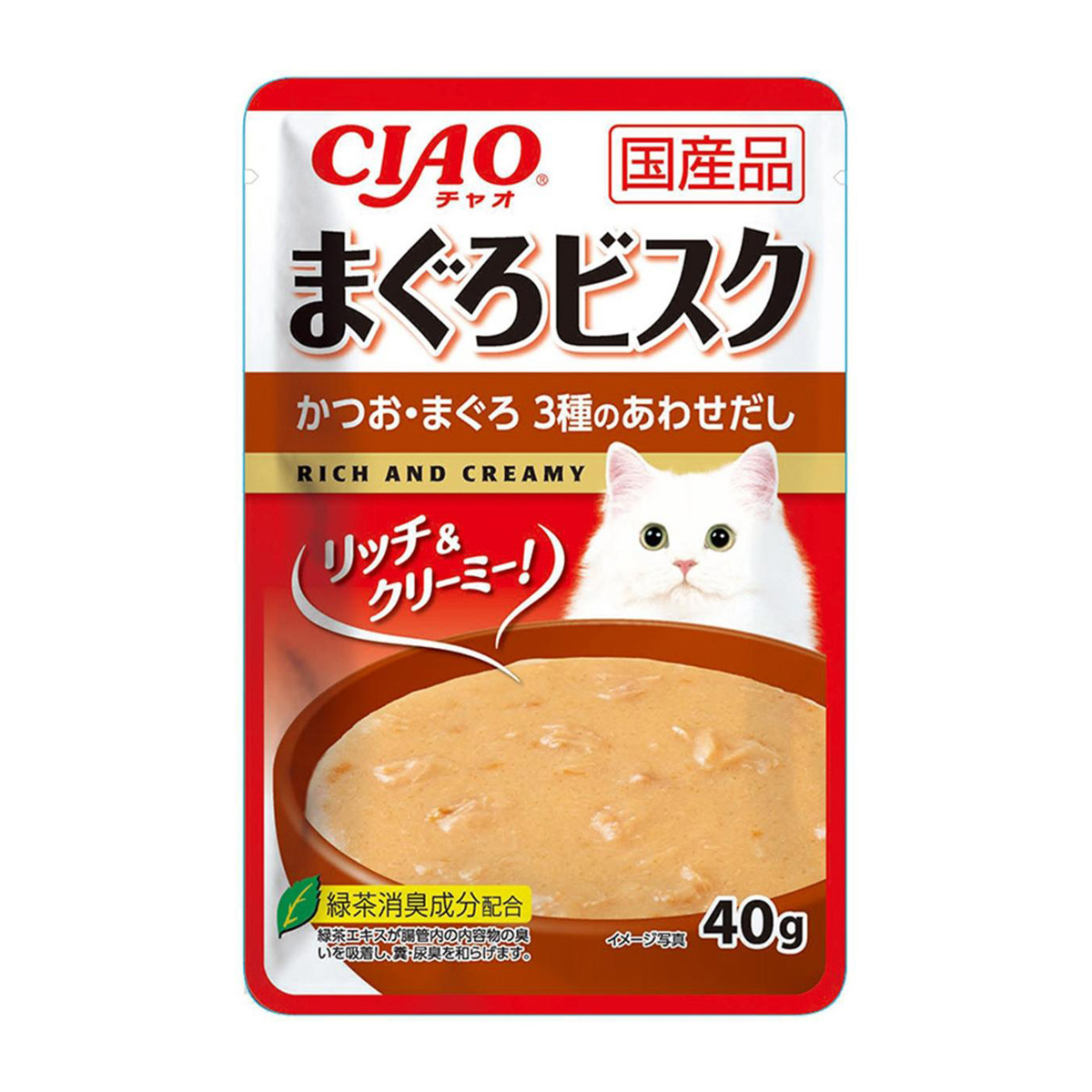 【ペット】ＣＩＡＯ　まぐろビスク　パウチ　かつお・まぐろ　３種のあわせだし　４０ｇ