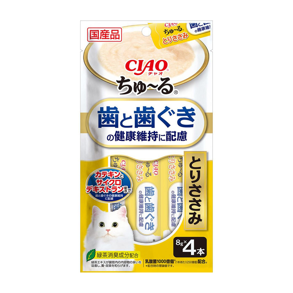 【ペット】ＣＩＡＯ　ちゅーる　歯と歯ぐきの健康維持に配慮　とりささみ　８ｇ×４本