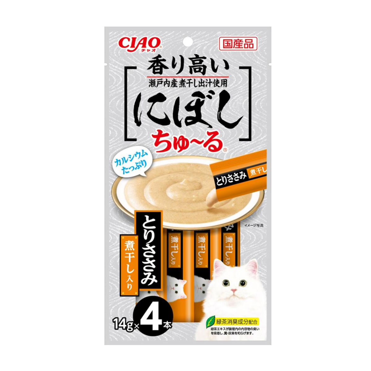 【ペット】ＣＩＡＯ　にぼしちゅーる　とりささみ　煮干入　１４ｇ×４本