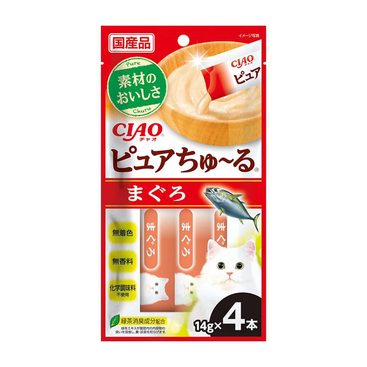 【ペット】ＣＩＡＯ　ピュアちゅーる　まぐろ　１４ｇ×４本