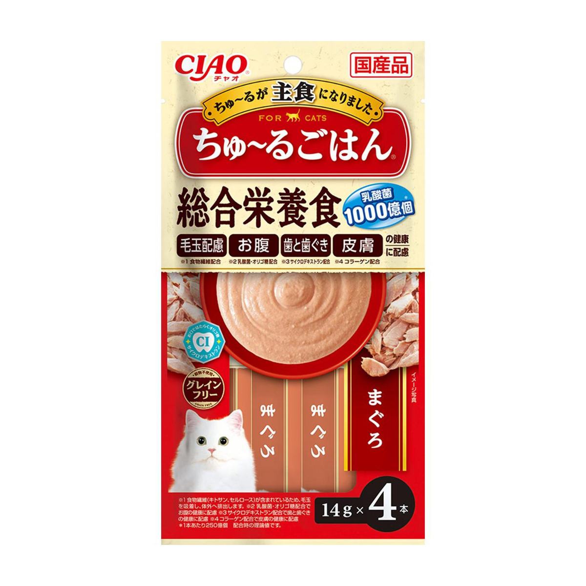 【ペット】ＣＩＡＯ　ちゅーるごはん　まぐろ　１４ｇ×４本