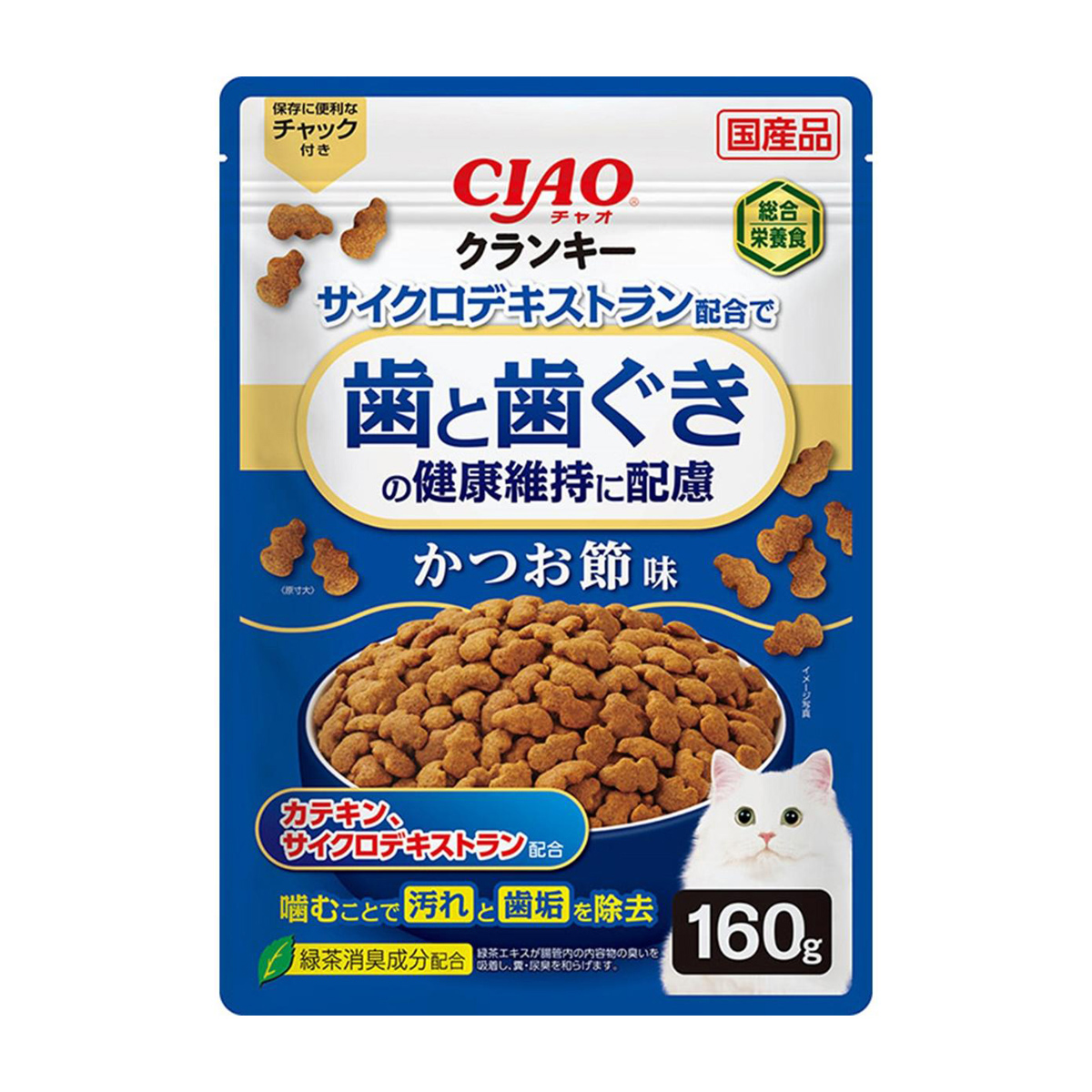 【ペット】ＣＩＡＯ　クランキー歯と歯茎の健康維持に配慮　かつお節味　１６０ｇ