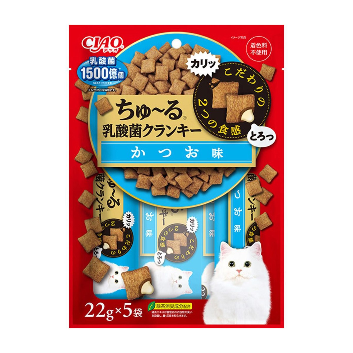 【ペット】ＣＩＡＯ　ちゅーる乳酸菌クランキ―　かつお味　２２ｇ×５袋