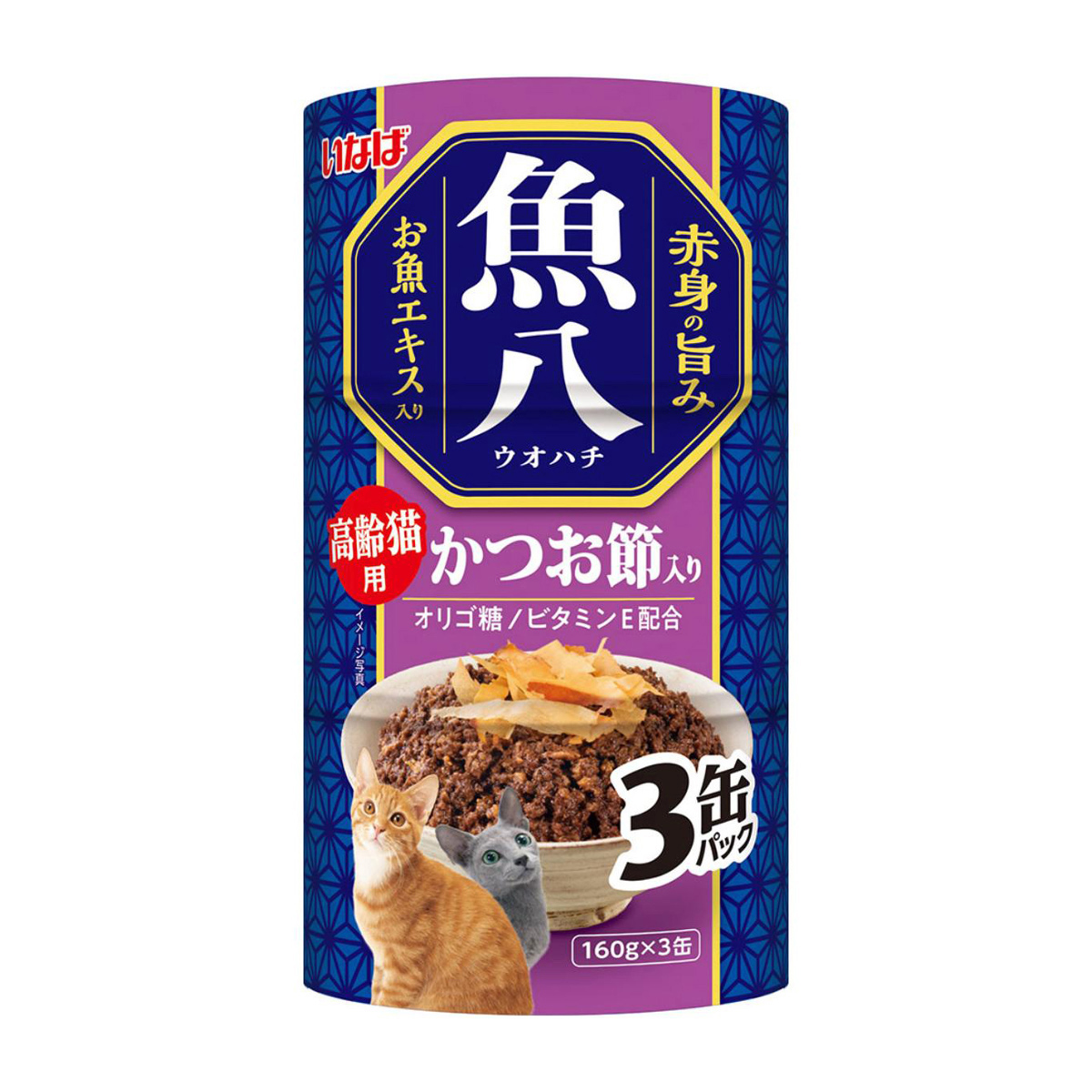 【ペット】魚八　高齢猫用かつお節入　１６０ｇ×３缶