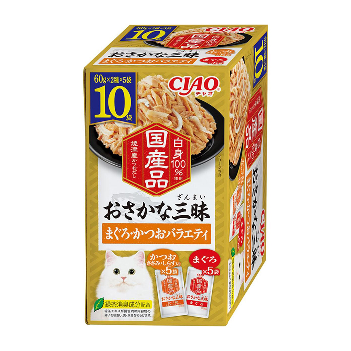 【ペット】ＣＩＡＯおさかな三昧　まぐろ・かつおバラエティ　６０ｇ×１０袋入