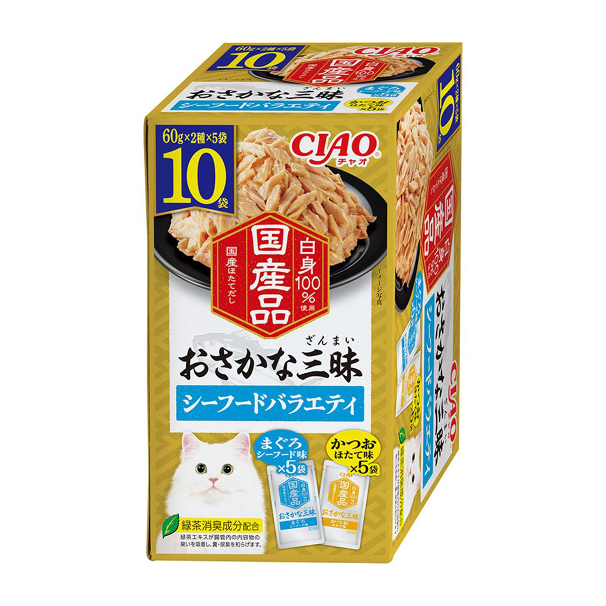 【ペット】ＣＩＡＯおさかな三昧　シーフードバラエティ　６０ｇ×１０袋入