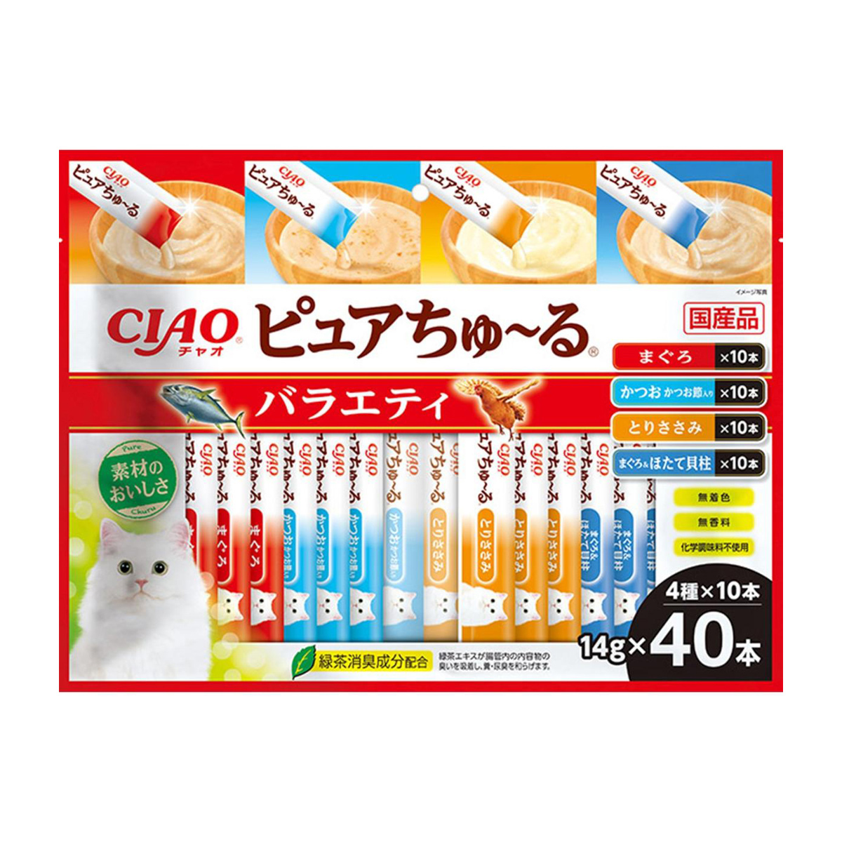 【ペット】ＣＩＡＯ　ピュアちゅーる　バラエティ　１４ｇ×４０本入
