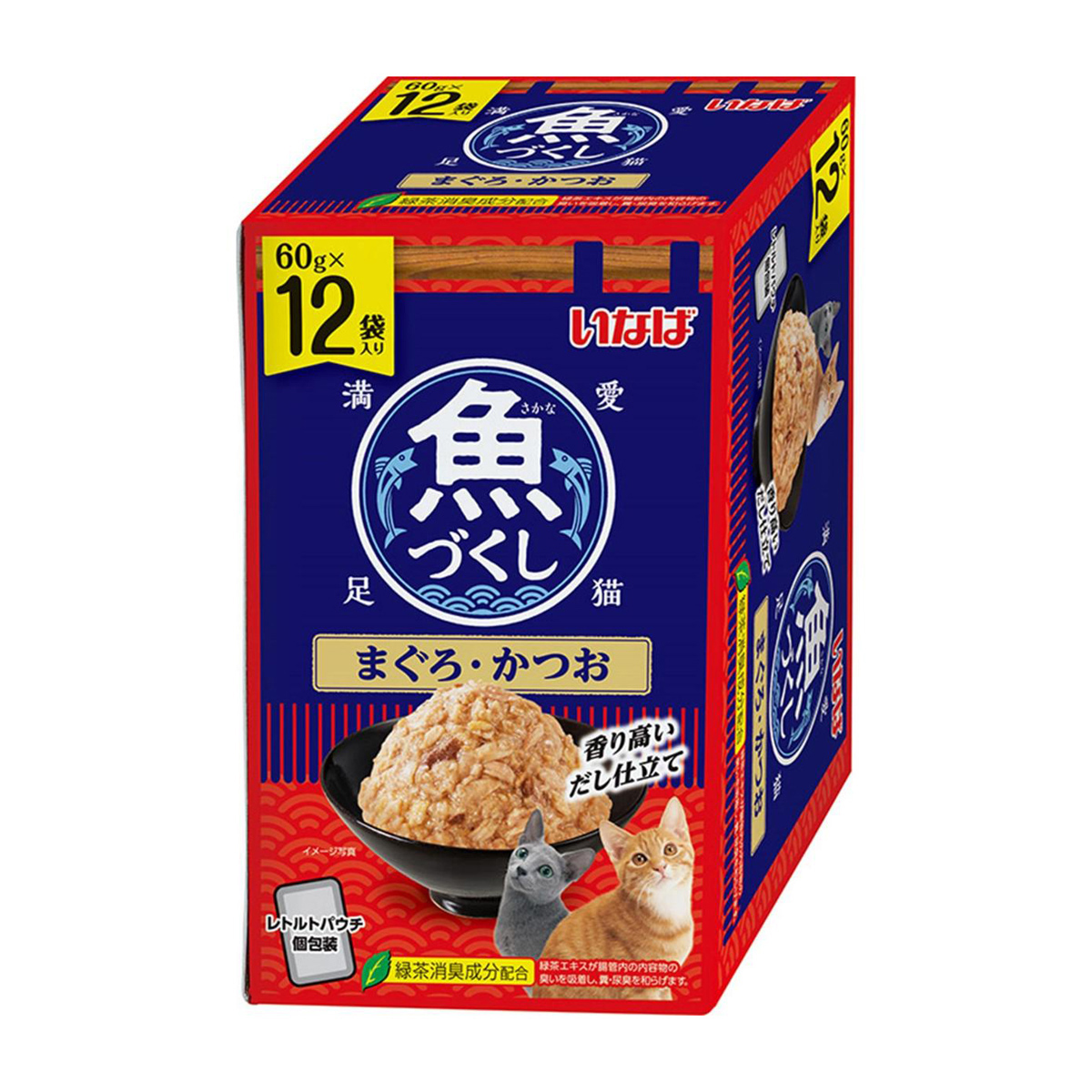 【ペット】いなば　魚づくし　パウチ　まぐろ・かつお　６０ｇ×１２袋入