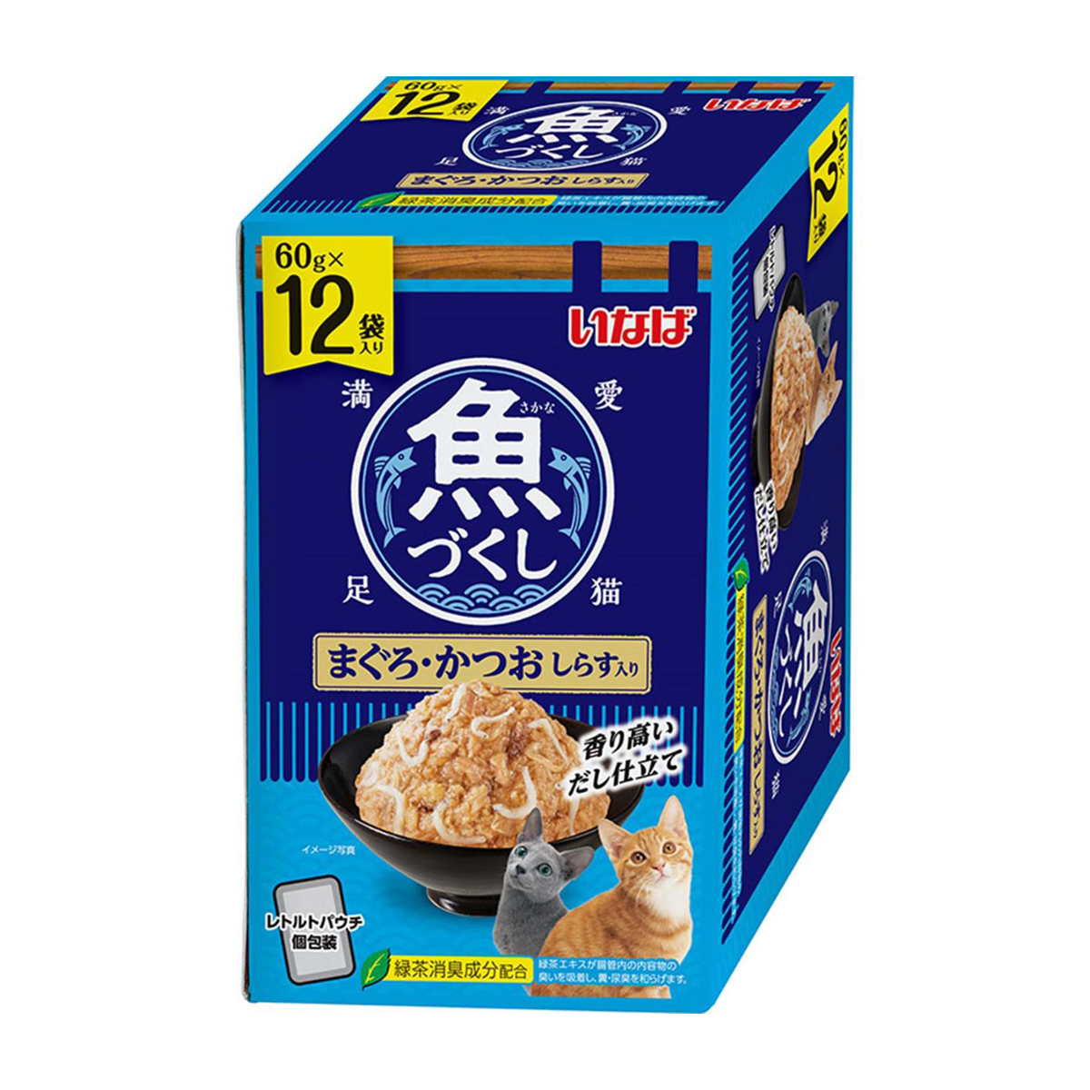 【ペット】いなば　魚づくし　パウチ　まぐろ・かつお　しらす入　６０ｇ×１２袋入