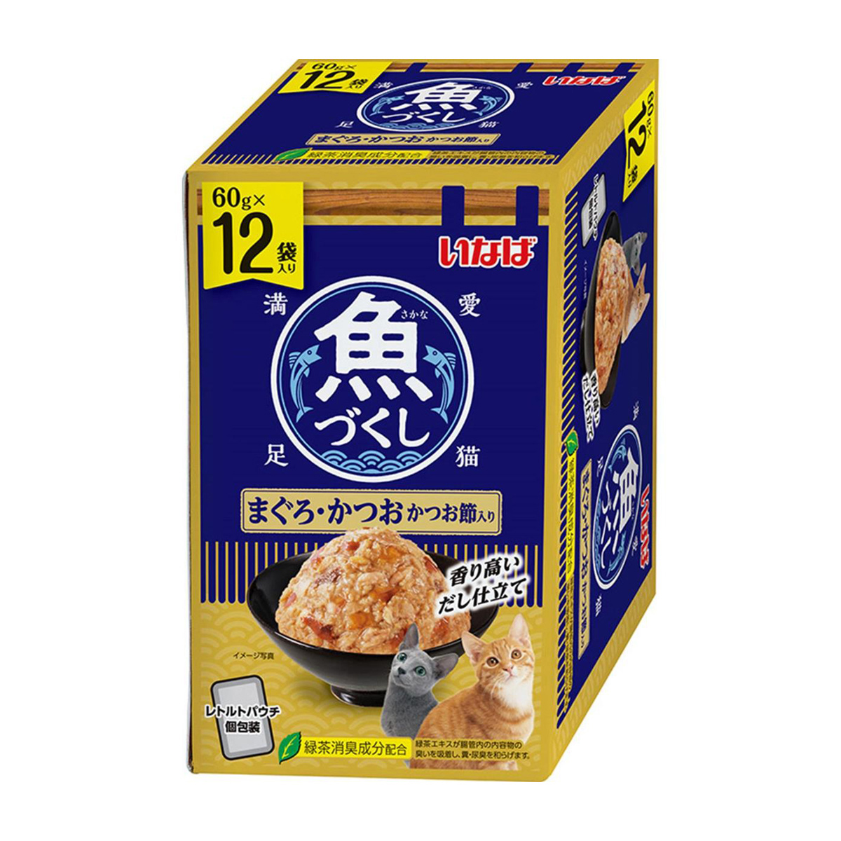 【ペット】いなば　魚づくし　パウチ　まぐろ・かつお　かつお節入　６０ｇ×１２袋入