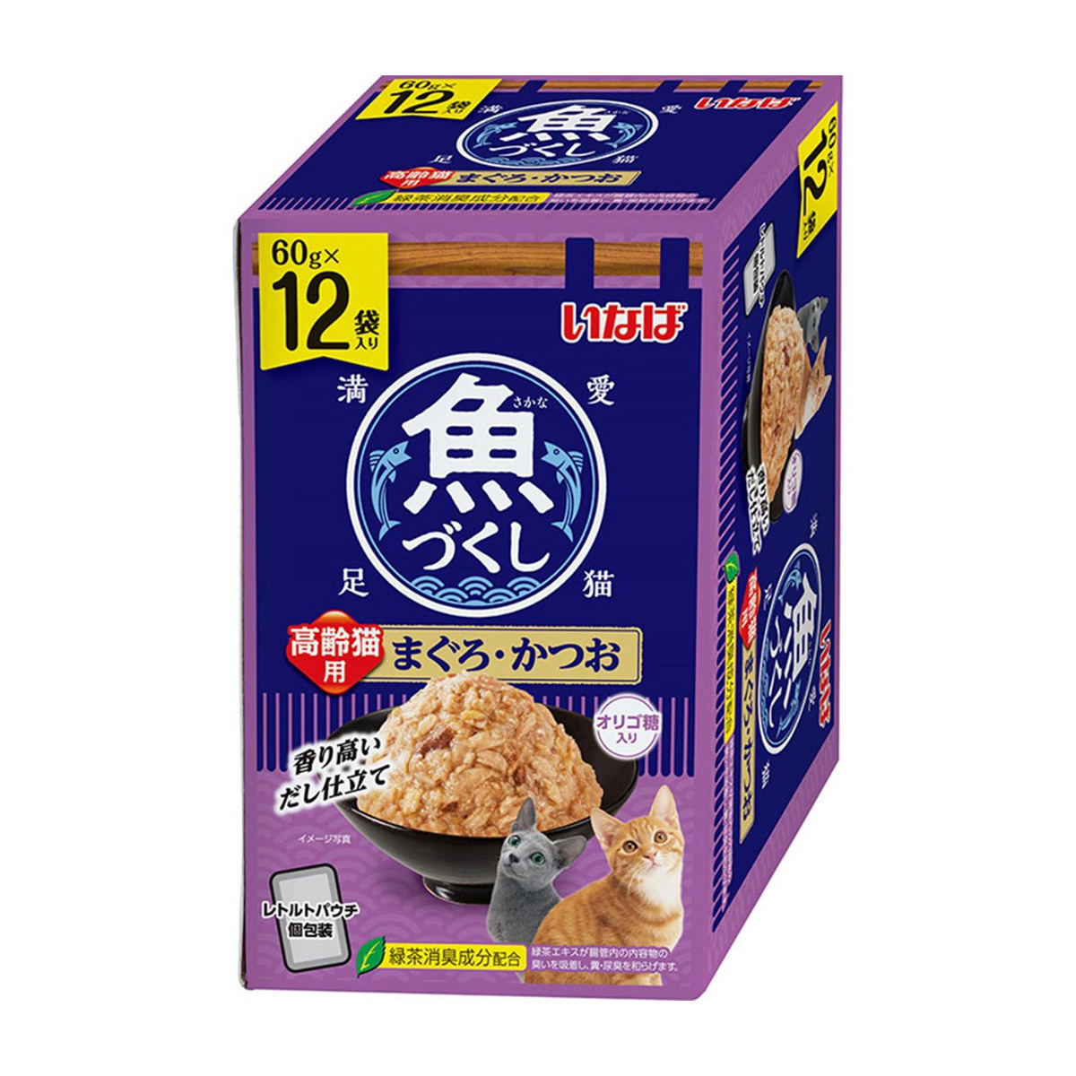 【ペット】いなば　魚づくし　パウチ　高齢猫用　まぐろ・かつお　６０ｇ×１２袋入