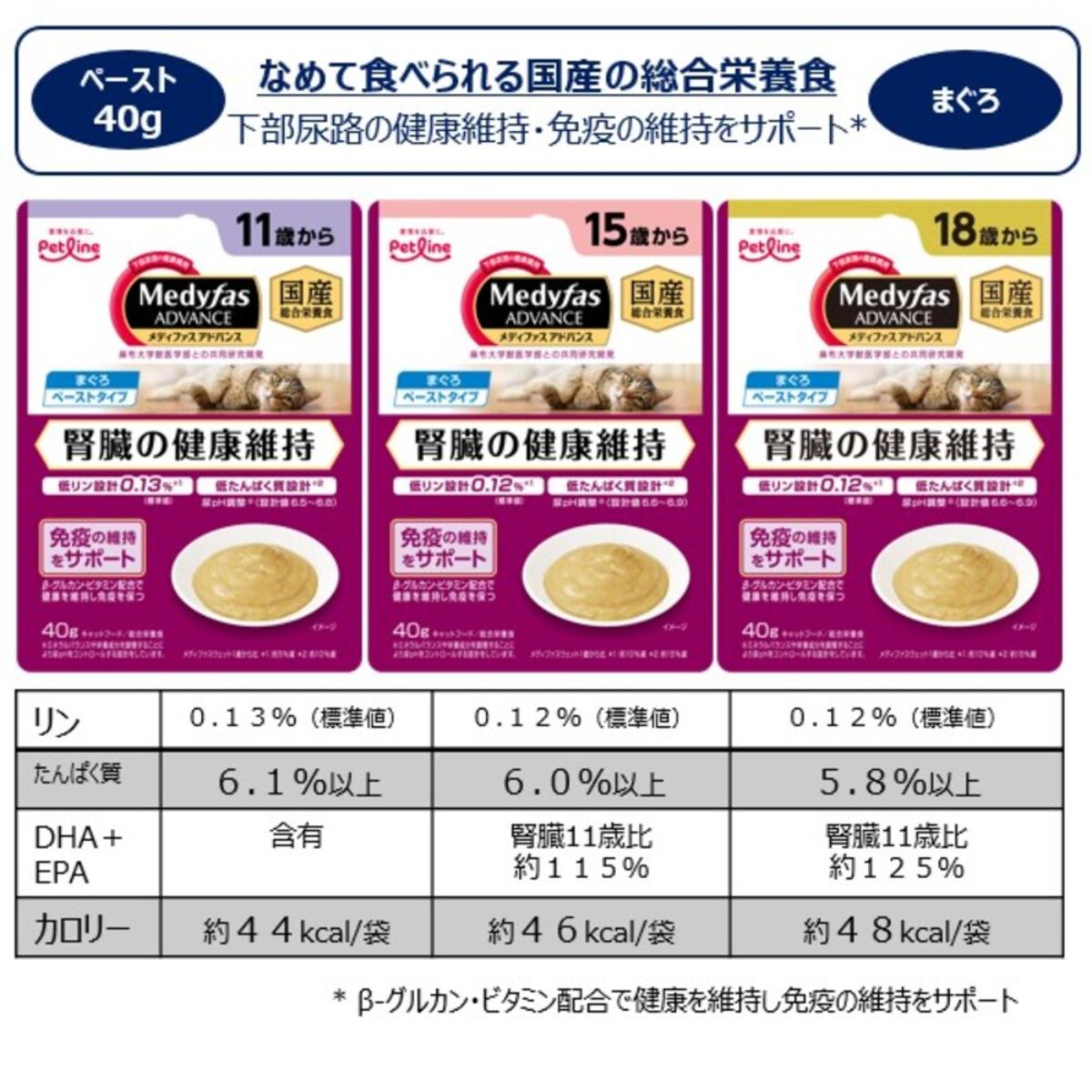 【ペット】メディファスアドバンスウェット　腎臓の健康維持　１８歳から　まぐろ４０ｇ