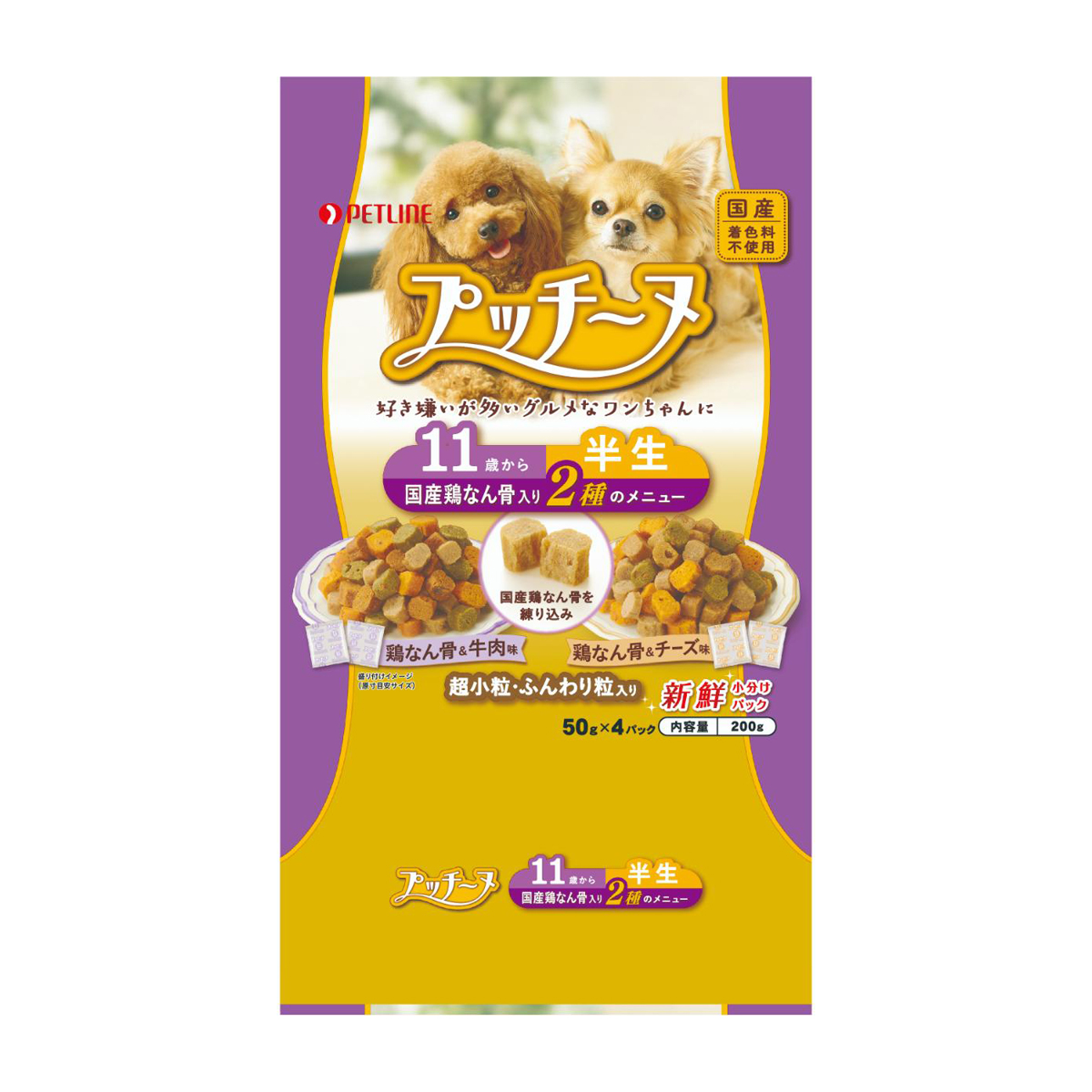 【ペット】プッチーヌ　半生　１１歳から　国産鶏なん骨入り　２００ｇ（５０ｇ×４）