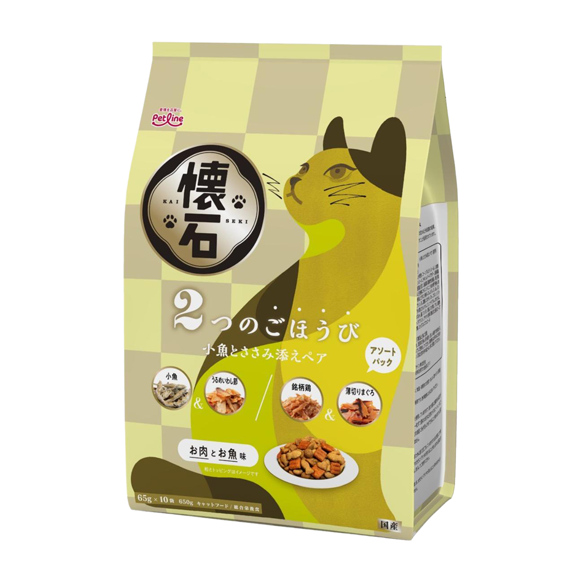 【ペット】懐石　２つのごほうび　小魚とささみ添えペア　６５０ｇ