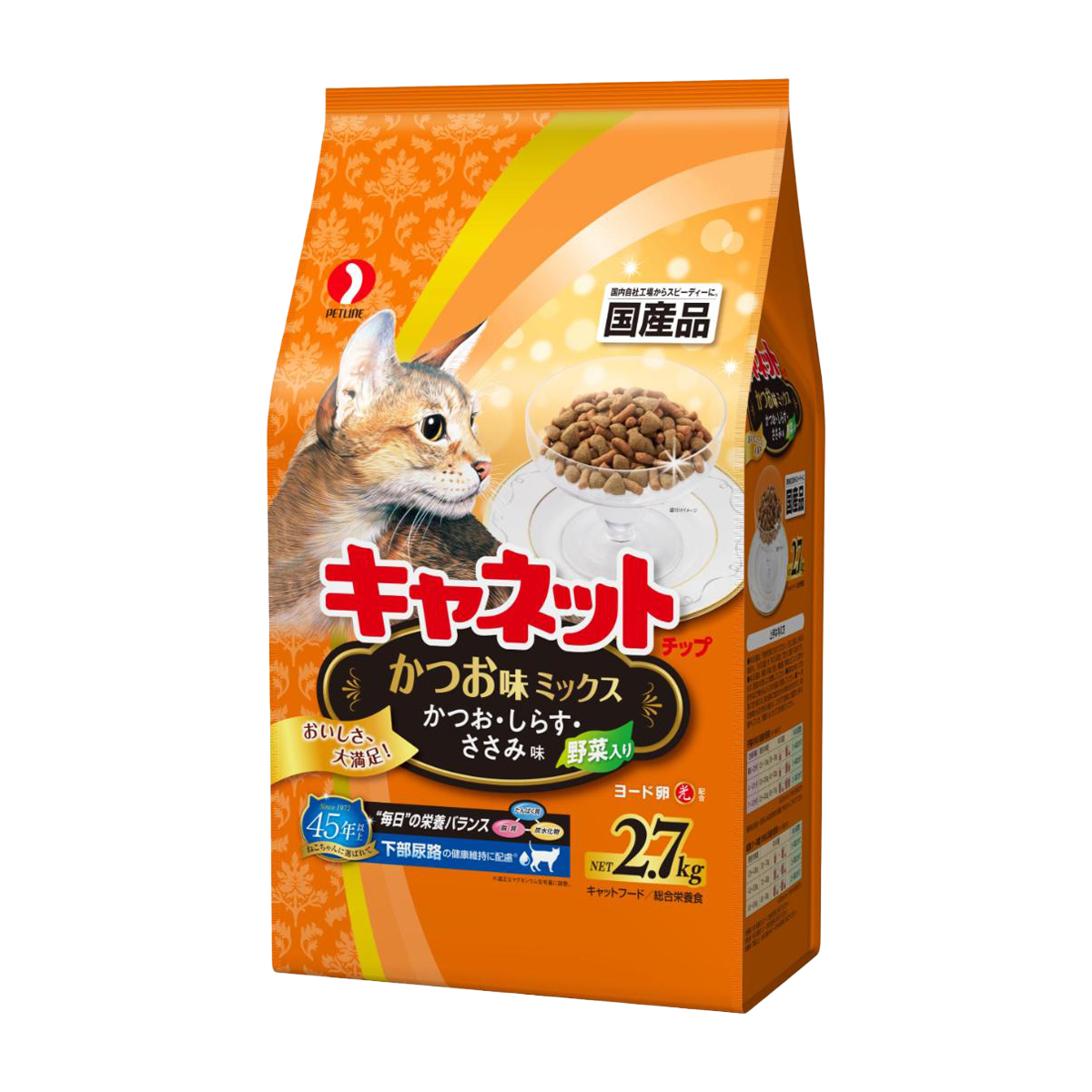 【ペット】キャネットチップ　かつお味ミックス　２．７ｋｇ