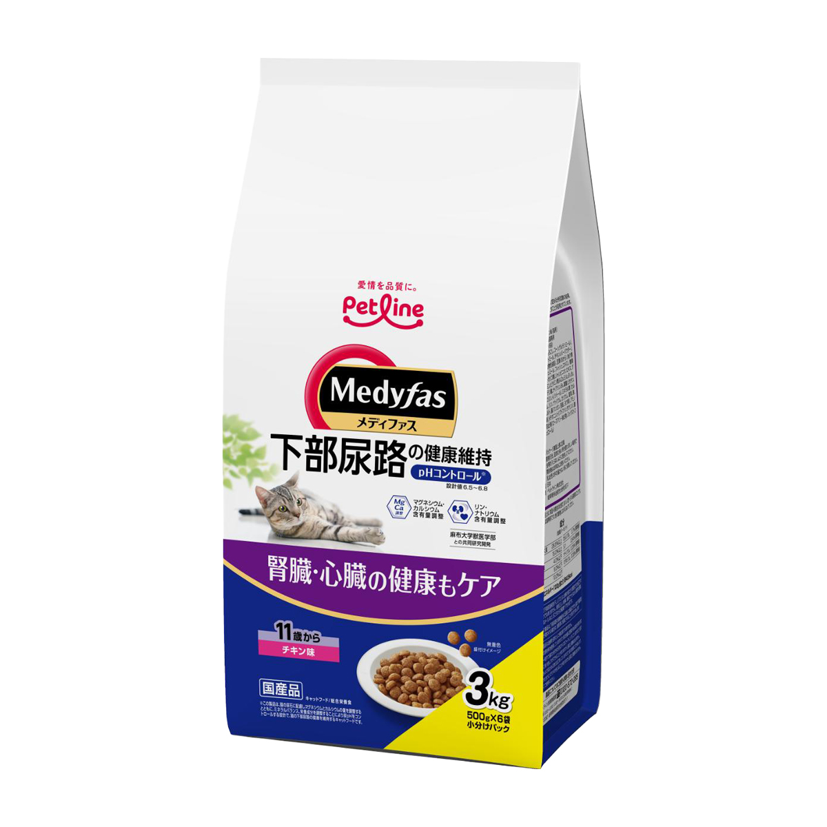 【ペット】メディファス　１１歳から　チキン味　３ｋｇ　（５００ｇ×６袋）