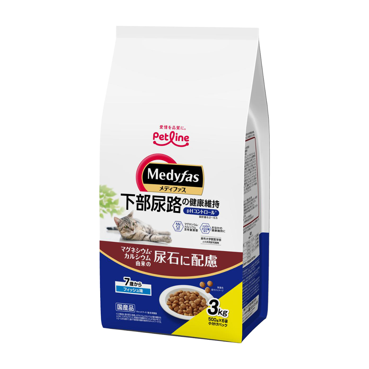 【ペット】メディファス　７歳から　フィッシュ味　３ｋｇ　（５００ｇ×６袋）