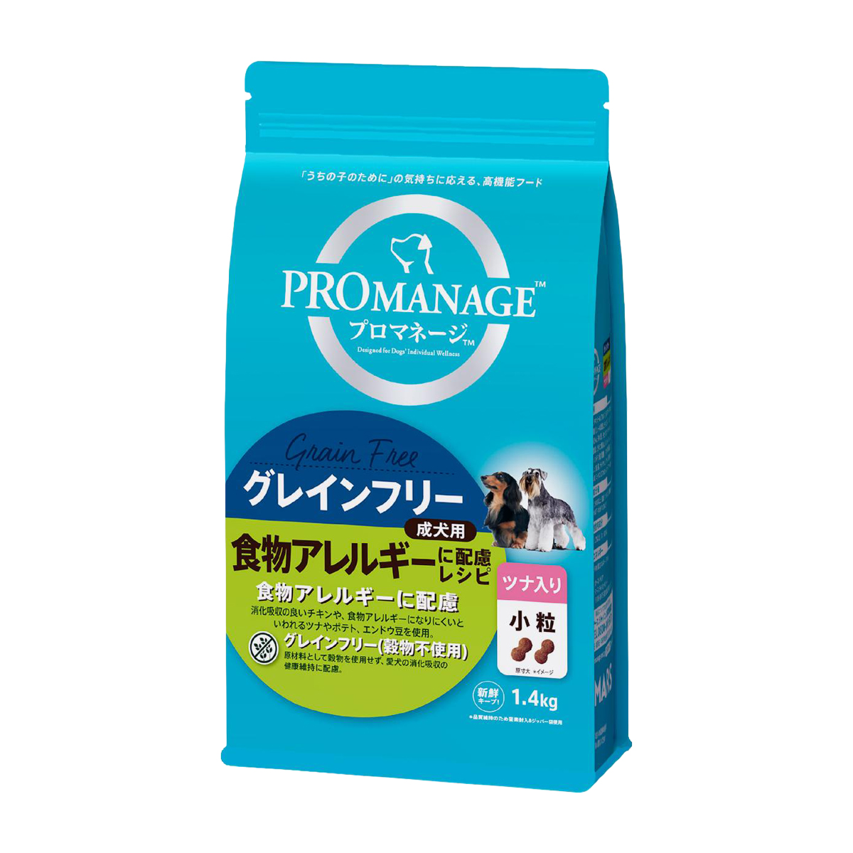 【ペット】プロマネージ　成犬用　食物アレルギーに配慮レシピ　ツナ入り　小粒　１．４ｋｇ