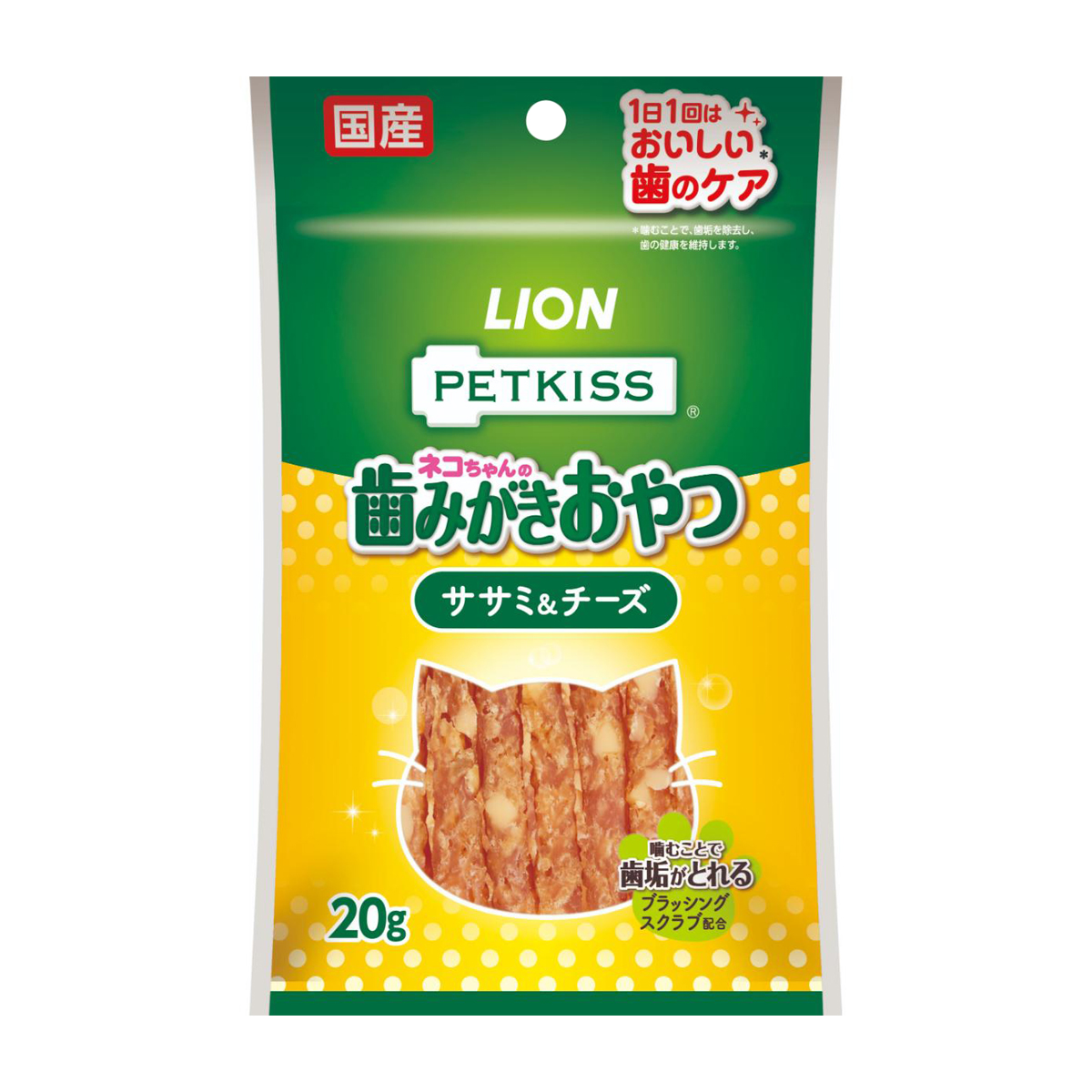 【ペット】ＰＥＴＫＩＳＳ　ネコちゃんの歯みがきおやつ　ササミ＆チーズ　２０ｇ