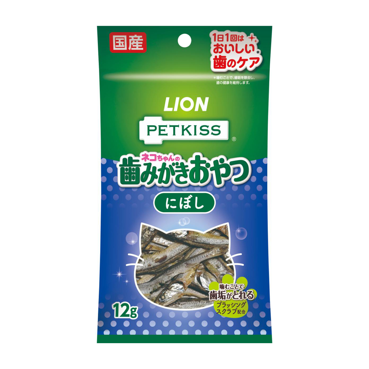 【ペット】ＰＥＴＫＩＳＳ　ネコちゃんの歯みがきおやつ　にぼし　１２ｇ