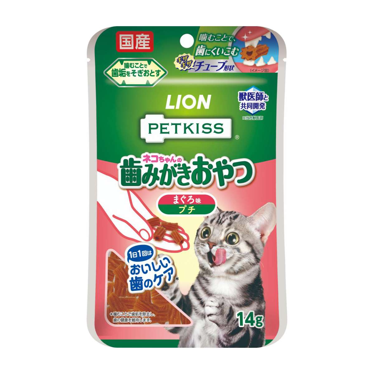 【ペット】ＰＥＴＫＩＳＳ　ネコちゃんの歯みがきおやつ　まぐろ味　プチ　１４ｇ
