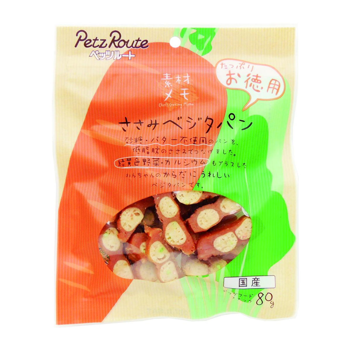 【ペット】素材メモ　ささみベジタパン　お徳用　８０ｇ