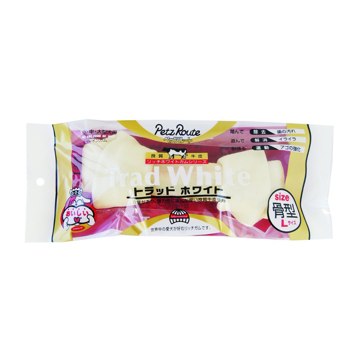 【ペット】トラッドホワイトガム　骨型　Ｌ　１本