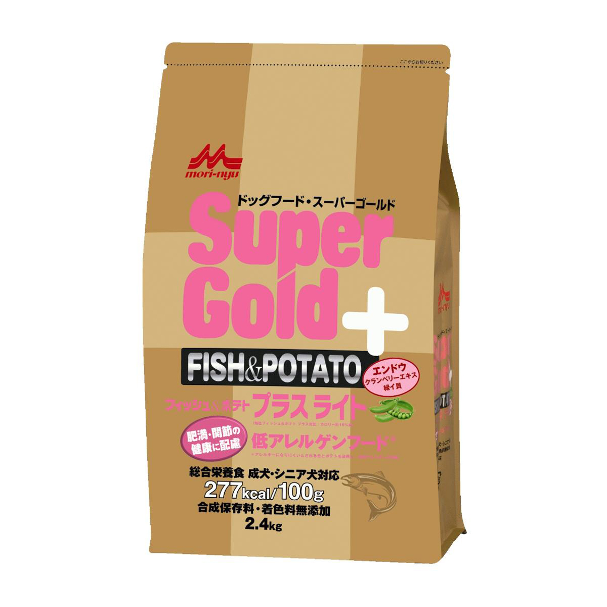 【ペット】Ｓｕｐｅｒｇｏｌｄ　フィッシュ＆ポテト　プラスライト　肥満・関節の健康に配慮　２．４ｋｇ