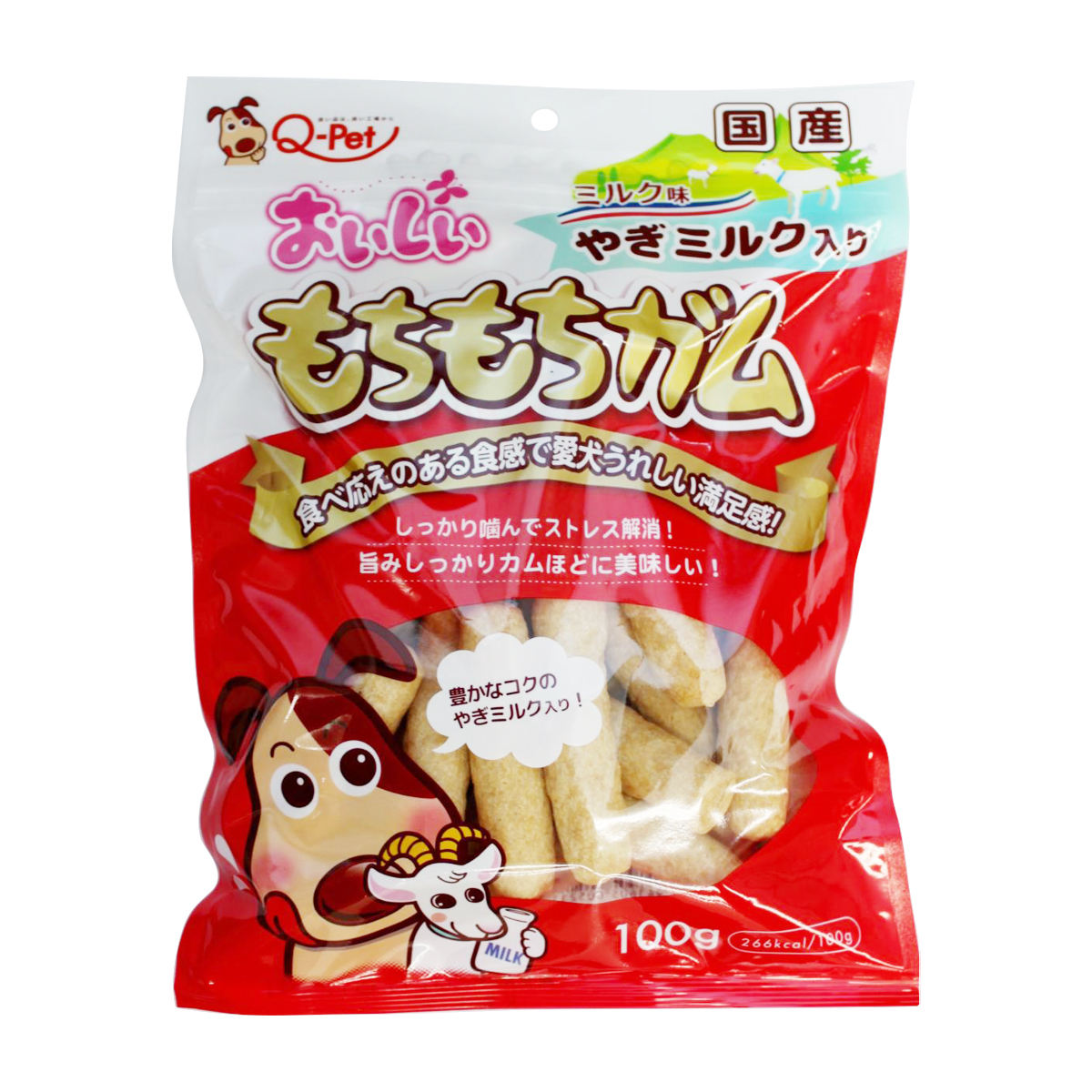 【ペット】おいしいもちもちガム　ミルク入り　１００ｇ