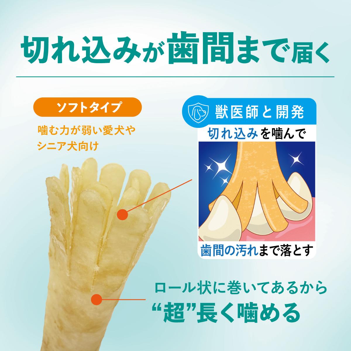 【ペット】チューデント　超長持ち歯みがきガム　ソフトタイプ　Ｍ－Ｌ　５本入　ご褒美チキン風味