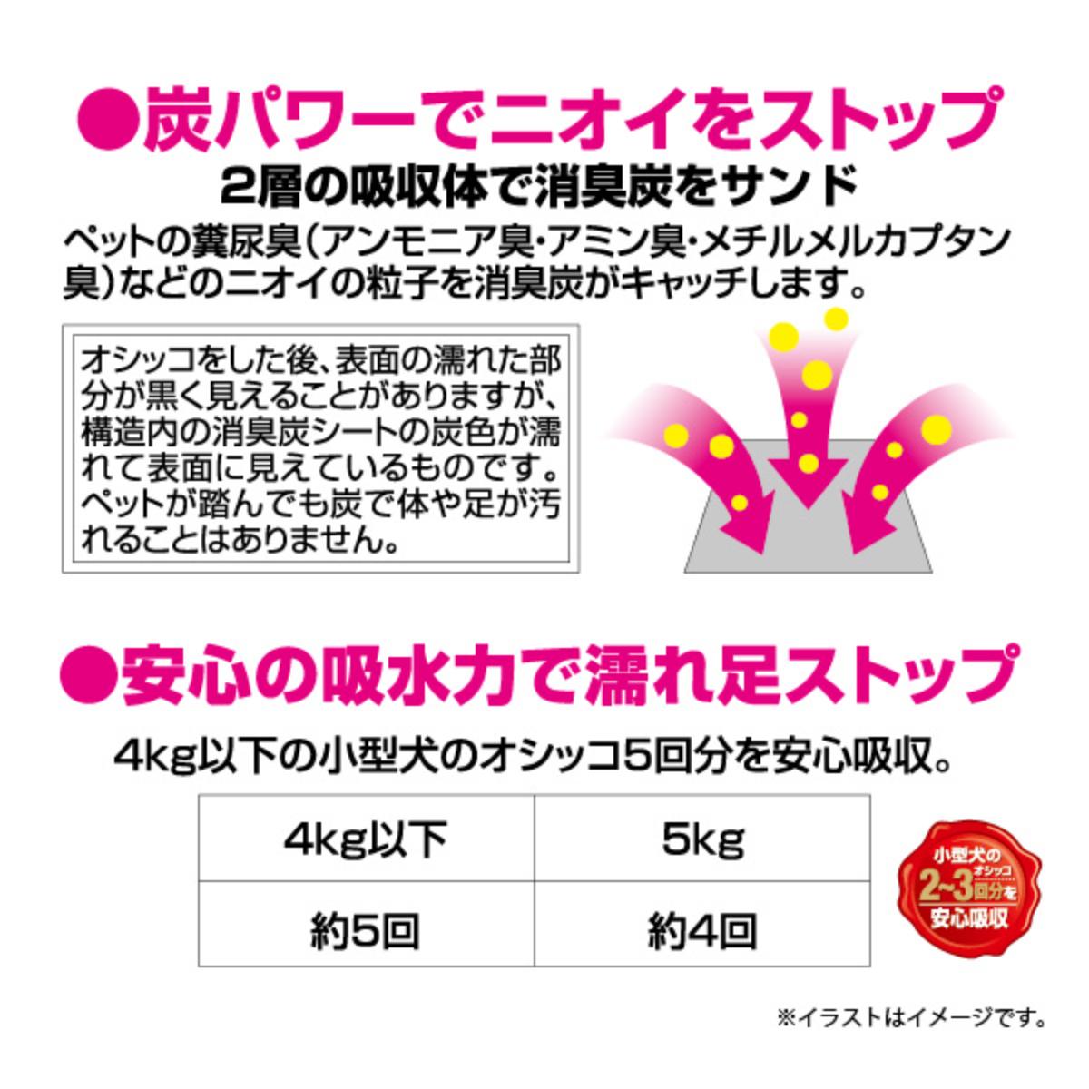【ペット】消臭炭シート　ダブルストップ　小型犬用　ワイド　５８枚
