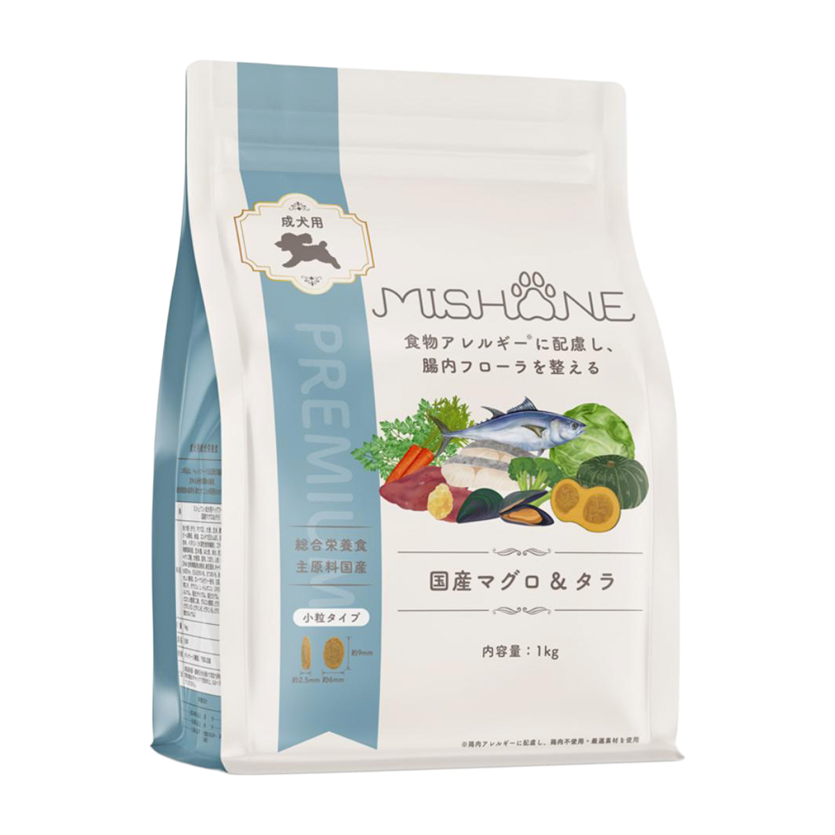 ミシュワン 成犬用 ドッグフード 国産マグロ&タラ 1kg×3 小粒 ペット】ミシュワン 成犬用ドッグフード（国産マグロ＆タラ）1kg
