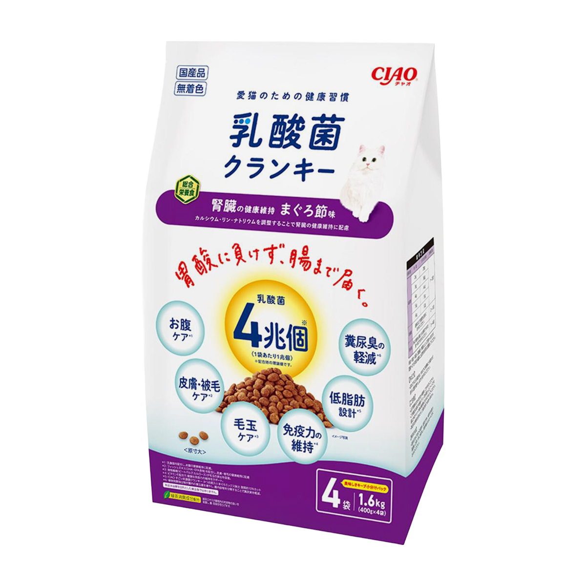 ペット】CIAO チャオ 乳酸菌クランキー 腎臓の健康維持 まぐろ節味