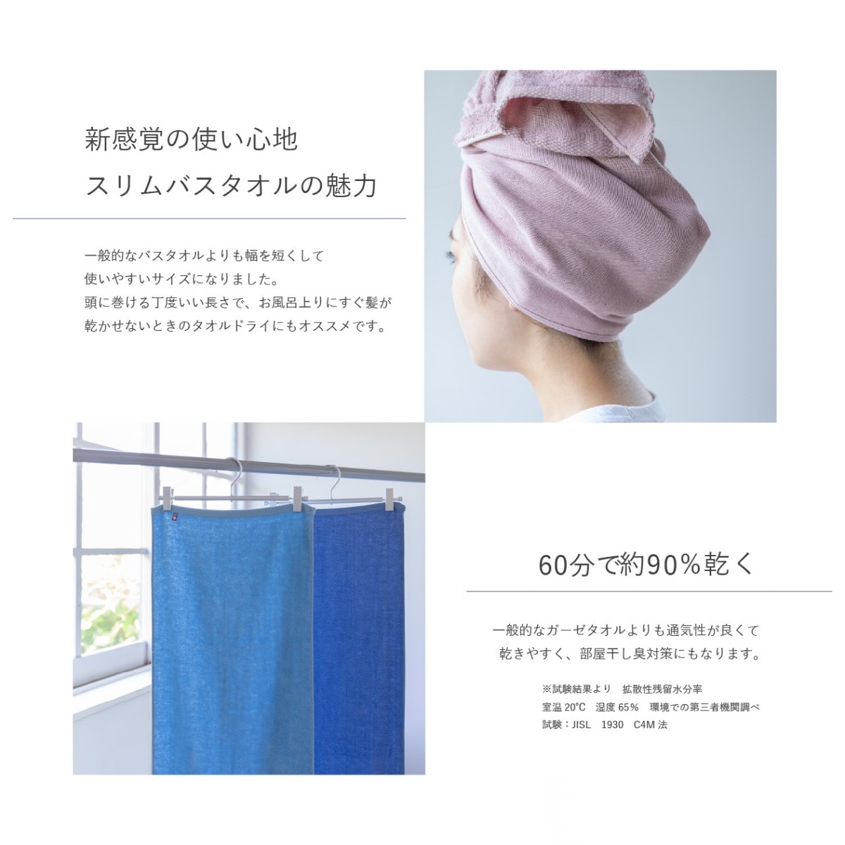 速乾部屋干し フェイスタオル 34×80