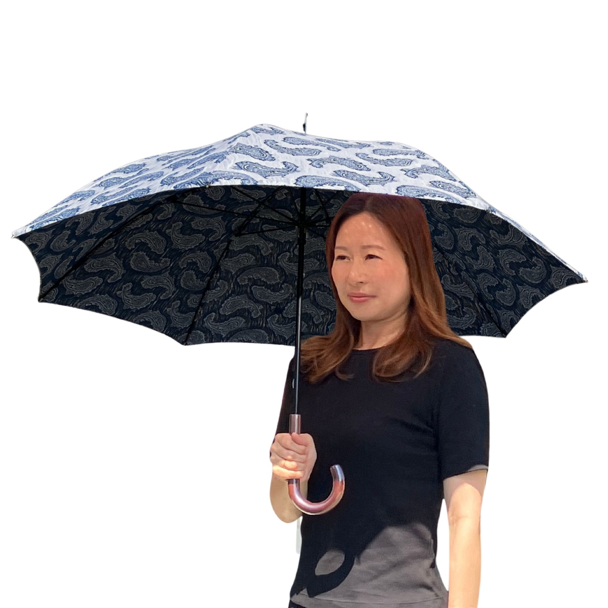 播州織 Crash Parasol(晴雨兼用日傘）ペイズリー柄