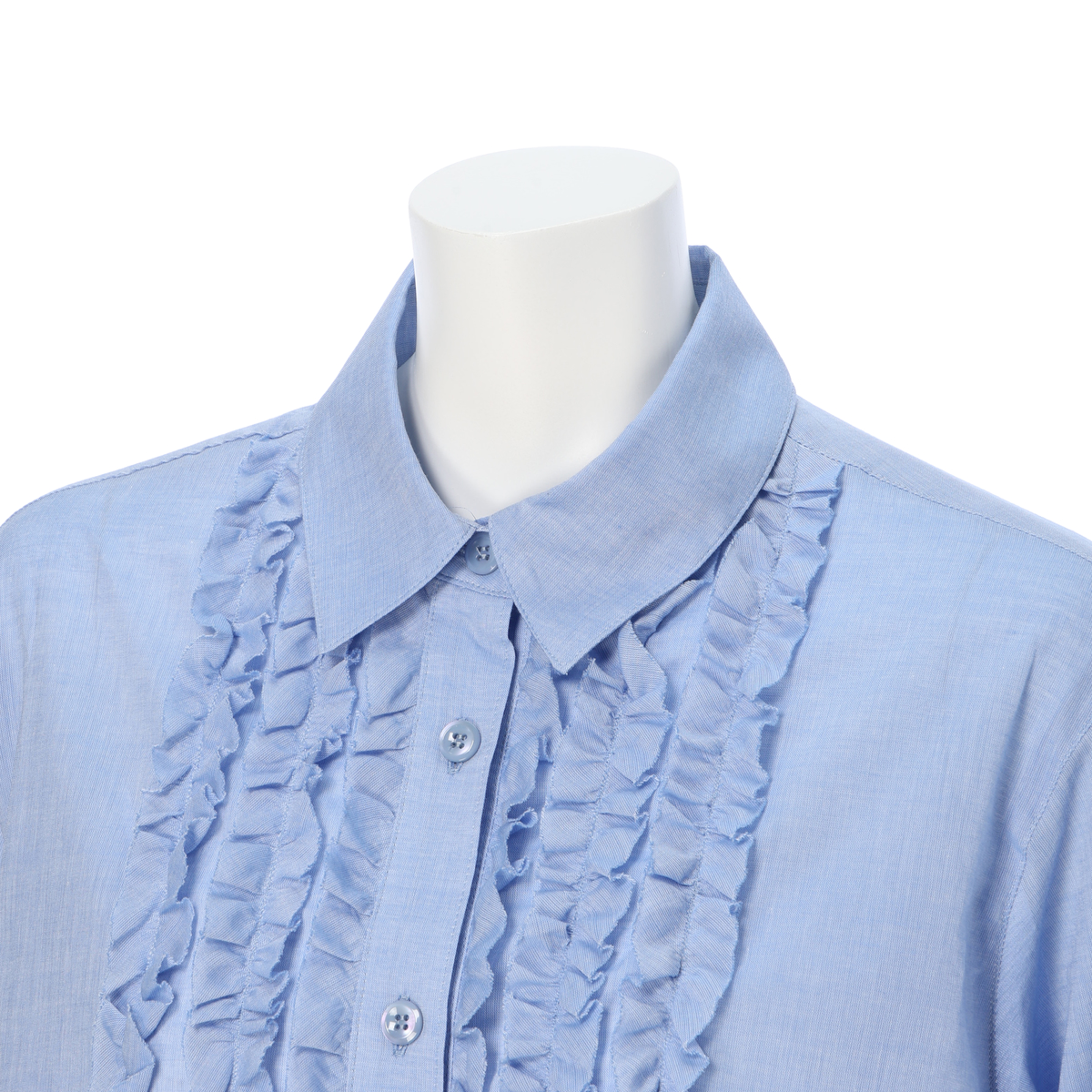 【cottonroll】播州織 フリル使いブラウス