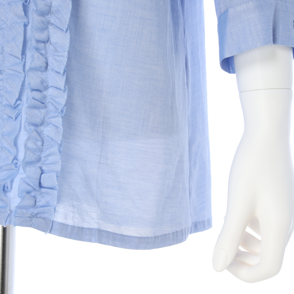 【cottonroll】播州織 フリル使いブラウス